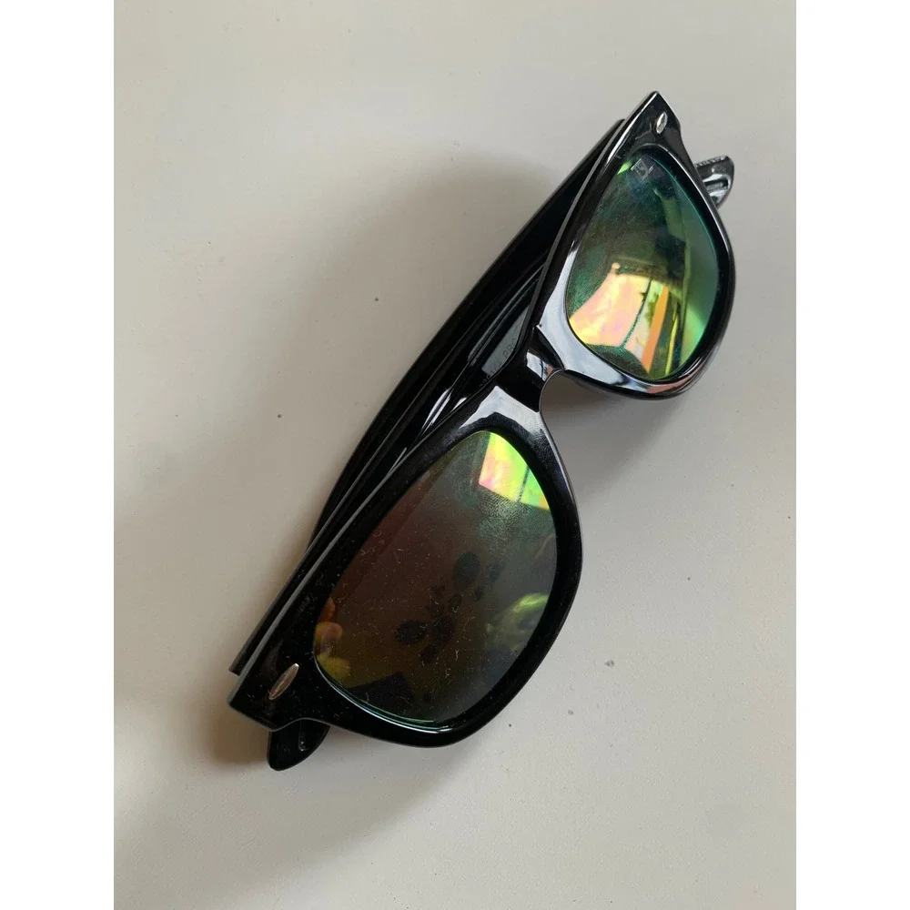 TSL Black Polarized Sunglasses Iridescent Mirror Lens Cat 3